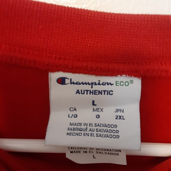 San Diego 619 Crewneck Sweatshirt Mens L Red Champion Eco - Picture 4 of 8